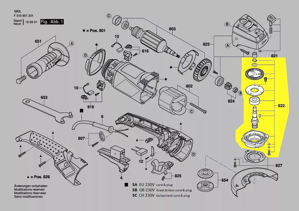 flasque de palier + couronne d\'angle réf. 2610Z07770 Skil